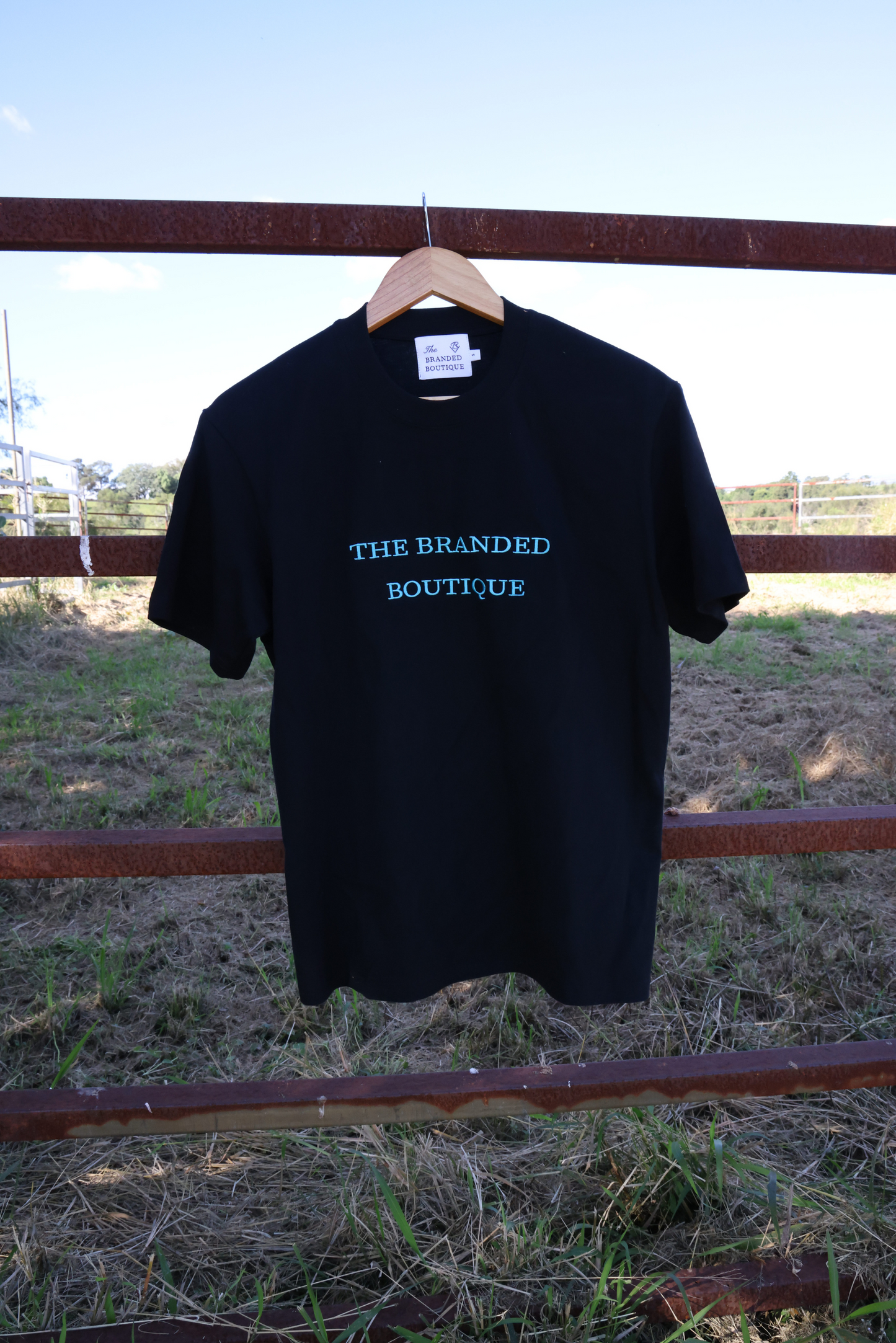 The Branded Boutique Turquoise Embroidered Tee