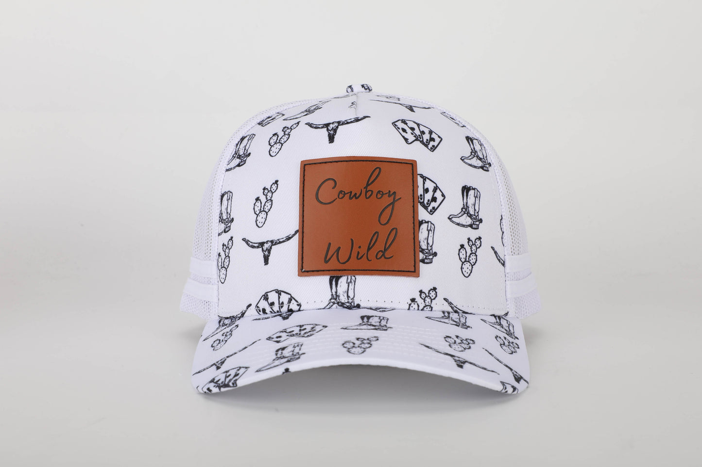 Cowboy Wild Trucker Hat – White Outlaw Edition