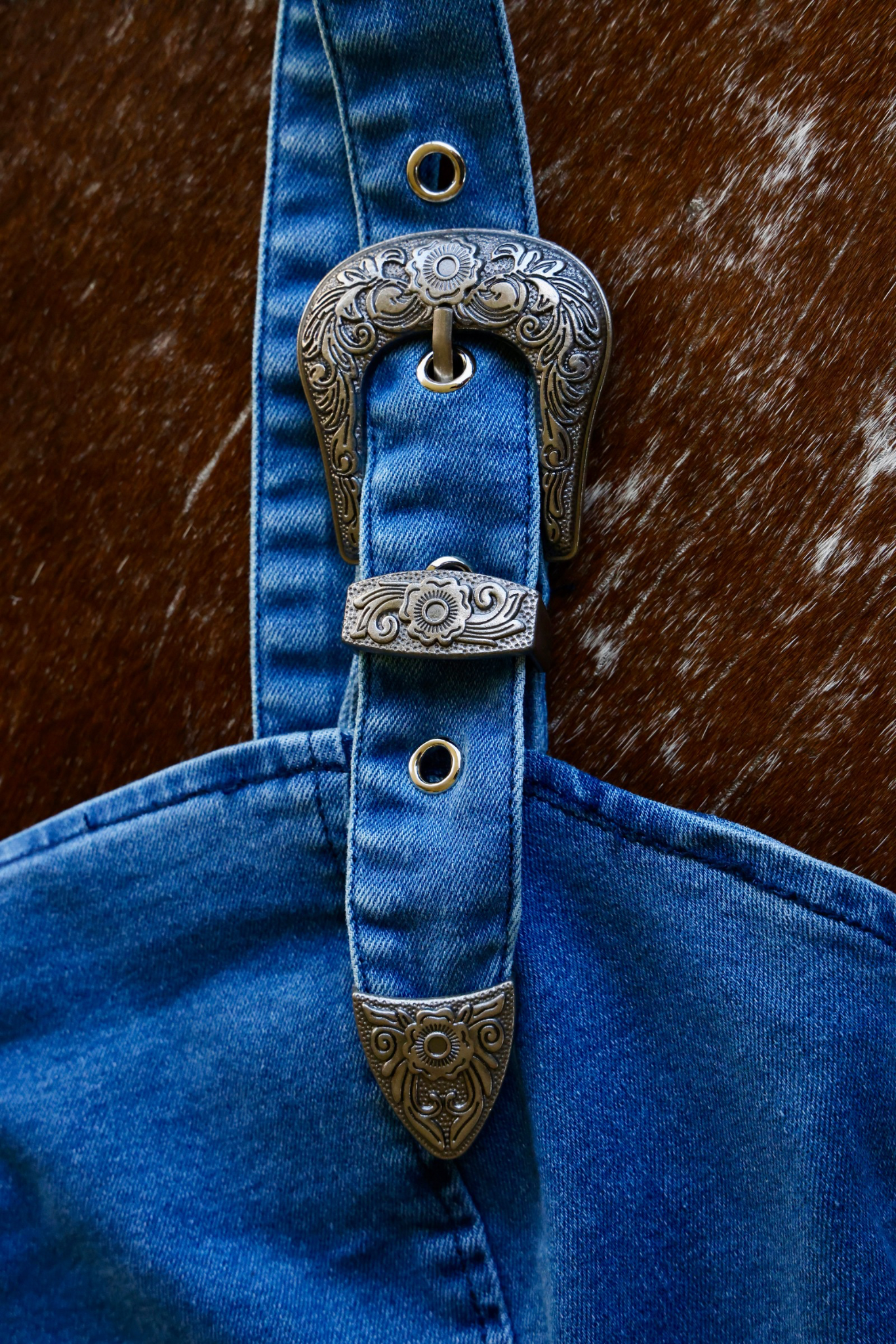 Denim Belt Buckle Dress
