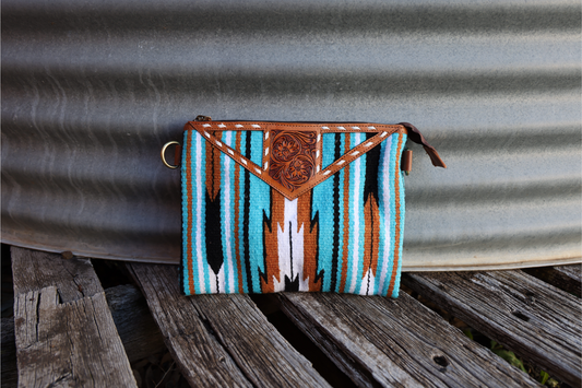 Turquoise Navajo Saddle Blanket Crossbody Bag