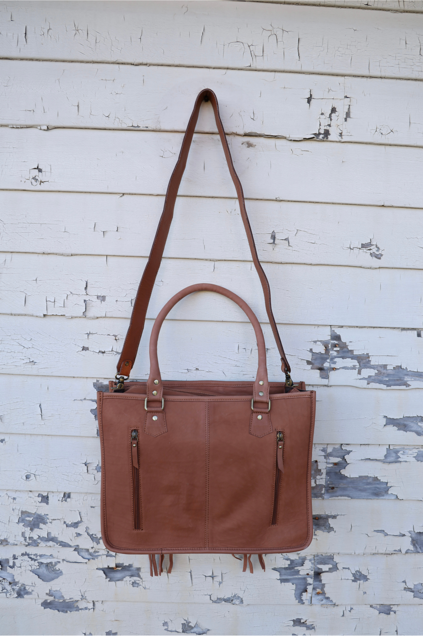 Annie Hand-Tooled Leather & Turquoise Southwest Tote Bag